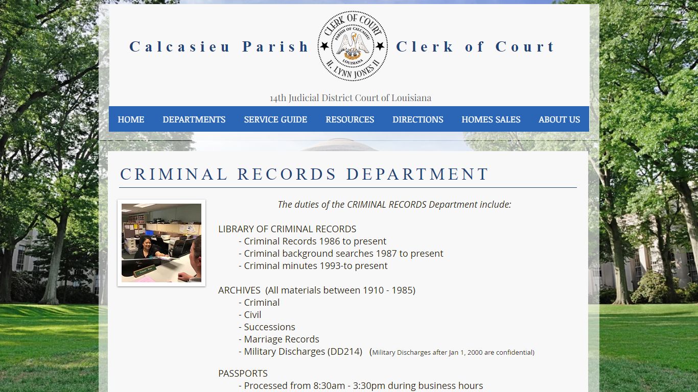 CRIMINAL RECORDS | Calcasieu Clerk